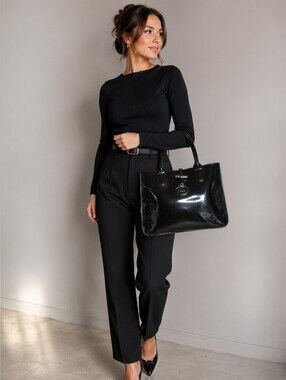 Longchamp Roseau Patent Leather Tote Bag EUC